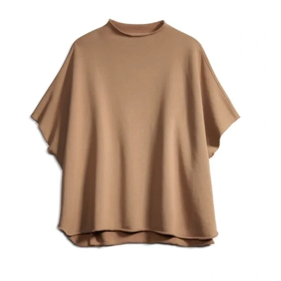 Frank & Eileen Audrey Funnel Neck Capelet in Sand - Picture 2 of 7